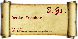 Denke Zsombor névjegykártya